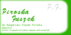 piroska fuszek business card